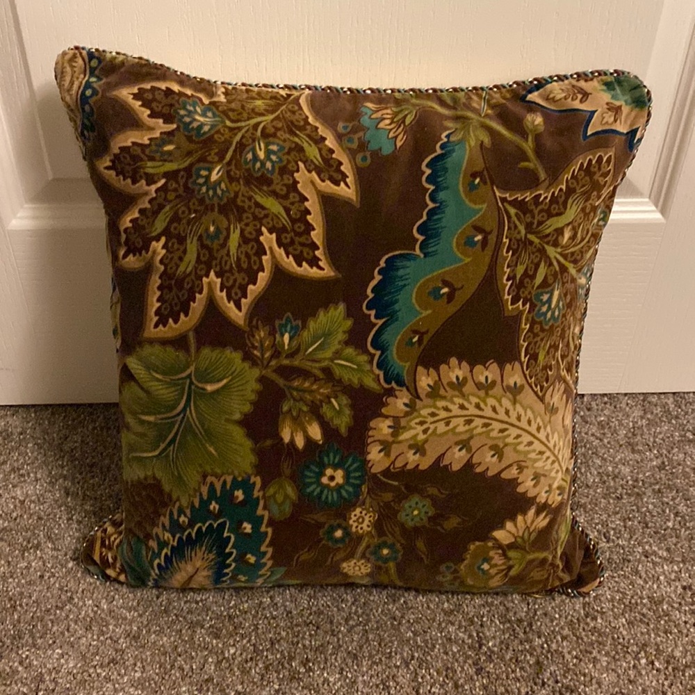 Pier 1 velvet pillow